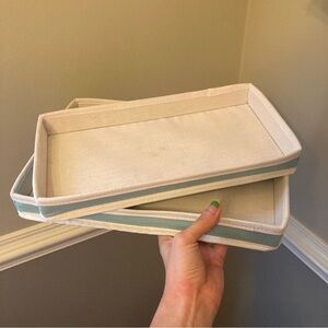 4/$10 - Set of 2 Teal Fabric Shelf or Drawer Organizers